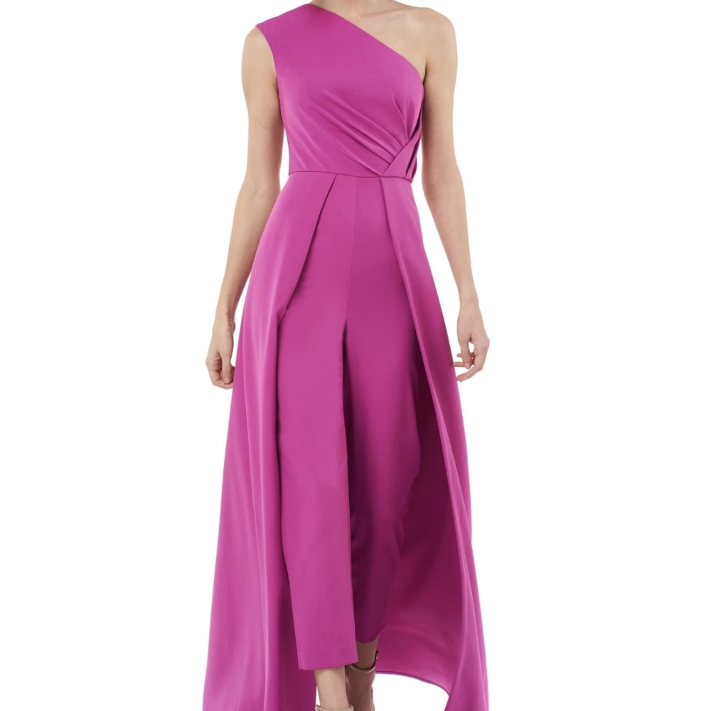 Elegant One-Shoulder Pink Jumpsuit